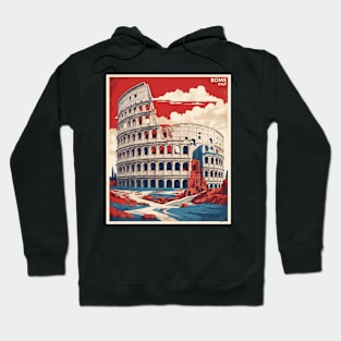 Roman Colosseum Rome Italy Vintage Tourism Travel Poster Hoodie